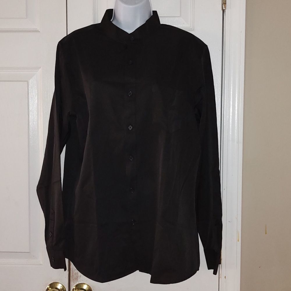 Men's Hipster Slim Fit Long Sleeve Banded Collar Shirt with Pocket Sz M NWT